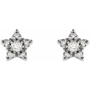 14K Gold 1/10 CTW Diamond Star Earrings at Regard Jewelry in Austin, Texas - Regard Jewelry