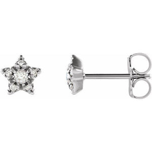 14K Gold 1/10 CTW Diamond Star Earrings at Regard Jewelry in Austin, Texas - Regard Jewelry