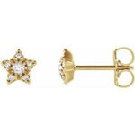 Load image into Gallery viewer, 14K Gold 1/10 CTW Diamond Star Earrings at Regard Jewelry in Austin, Texas - Regard Jewelry
