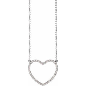 14K Gold 1/4 CTW Diamond Heart 16" Necklace at Regard Jewelry in Austin, Texas - Regard Jewelry