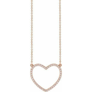14K Gold 1/4 CTW Diamond Heart 16" Necklace at Regard Jewelry in Austin, Texas - Regard Jewelry
