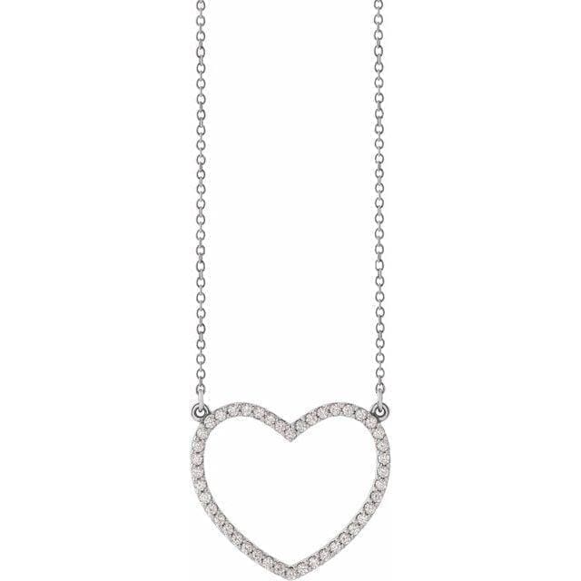 14K Gold 1/4 CTW Diamond Heart 16" Necklace at Regard Jewelry in Austin, Texas - Regard Jewelry