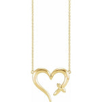 Load image into Gallery viewer, 14K Gold 22x18.4 mm Heart with Cross 18 In Necklace at Regard Jewelry in Austin, Texas - Regard Jewelry
