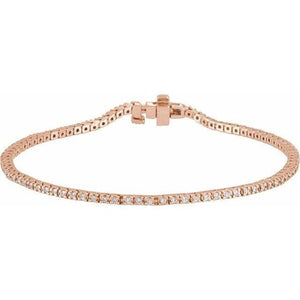 14K Gold 7/8 CTW Diamond Line 7 1/4" Bracelet at Regard Jewelry in Austin, Texas - Regard Jewelry