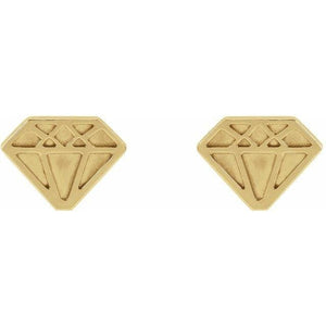 14K Gold 8.7x6.5 mm Tiny Diamond Earrings at Regard Jewelry in Austin, Texas - Regard Jewelry