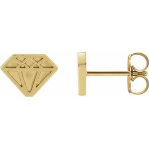14K Gold 8.7x6.5 mm Tiny Diamond Earrings at Regard Jewelry in Austin, Texas - Regard Jewelry