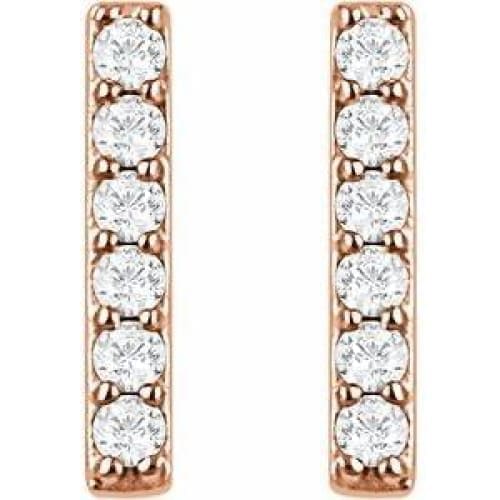 14K Gold and Diamond Bar Earrings at Regard Jewelry in Austin, Texas - Regard Jewelry