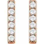 Load image into Gallery viewer, 14K Gold and Diamond Bar Earrings at Regard Jewelry in Austin, Texas - Regard Jewelry
