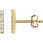 Load image into Gallery viewer, 14K Gold and Diamond Bar Earrings at Regard Jewelry in Austin, Texas - Regard Jewelry
