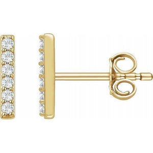 14K Gold and Diamond Bar Earrings at Regard Jewelry in Austin, Texas - Regard Jewelry