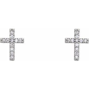 14K Gold and Diamond Cross Earrings at Regard Jewelry in Austin, Texas - Regard Jewelry