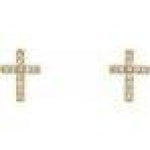 Load image into Gallery viewer, 14K Gold and Diamond Cross Earrings at Regard Jewelry in Austin, Texas - Regard Jewelry
