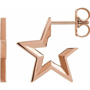 14K Gold Star Hoop Earrings at Regard Jewelry in Austin, Texas - Regard Jewelry