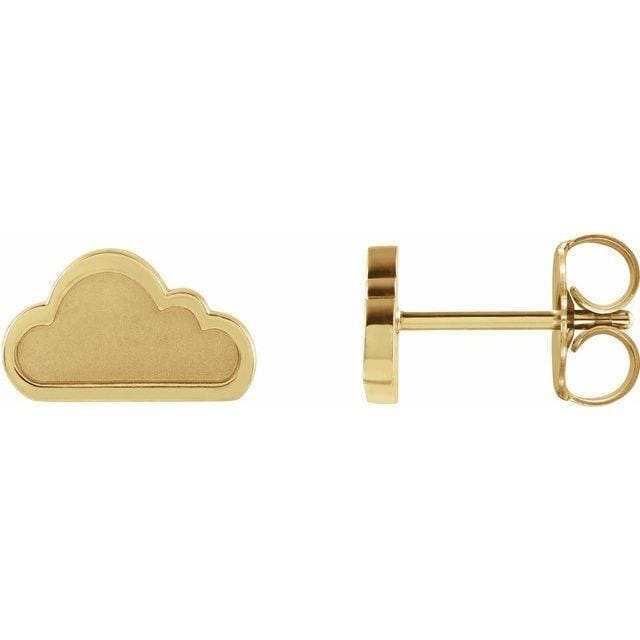 14K Gold Tiny Cloud Earrings at Regard Jewelry in Austin, Texas - Regard Jewelry