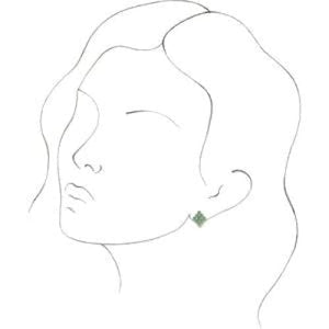 14K Gold Turquoise & .03 CTW Diamond Geometric Earrings at Regard Jewelry in Austin, Texas - Regard Jewelry
