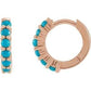 14K Gold Turquoise Hinged Hoop Earrings at Regard Jewelry in Austin, Texas - Regard Jewelry
