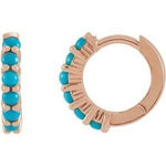 Load image into Gallery viewer, 14K Gold Turquoise Hinged Hoop Earrings at Regard Jewelry in Austin, Texas - Regard Jewelry
