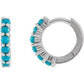 14K Gold Turquoise Hinged Hoop Earrings at Regard Jewelry in Austin, Texas - Regard Jewelry