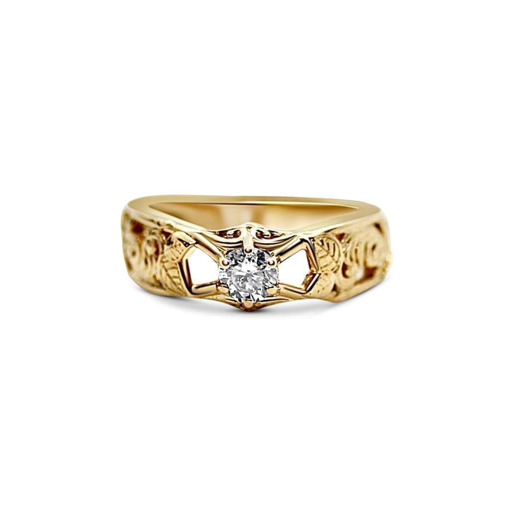 14K ROSE GOLD .50CT ROUND CENTER DIAMOND RING AT REGARD JEWELRY IN AUSTIN, TX. - Regard Jewelry