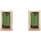14K Rose Green Tourmaline Bezel-Set Earrings at Regard Jewelry in Austin, Texas - Regard Jewelry