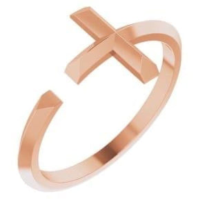 14K Rose Negative Space Cross Ring at Regard Jewelry in Austin, Texas - Regard Jewelry