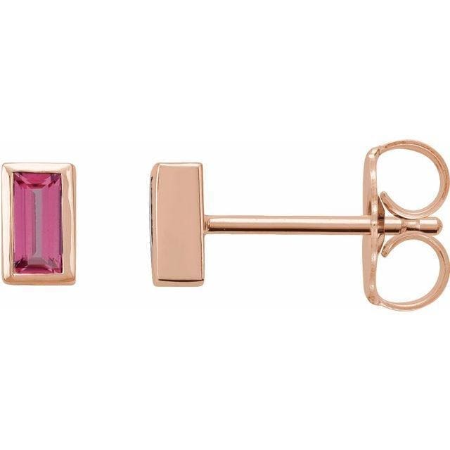 14K Rose Pink Tourmaline Bezel-Set Earrings at Regard Jewelry in Austin, Texas - Regard Jewelry
