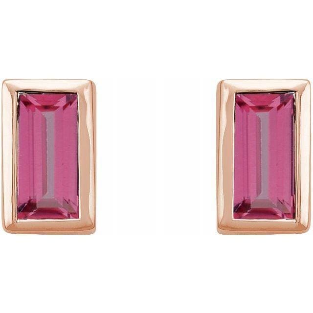 14K Rose Pink Tourmaline Bezel-Set Earrings at Regard Jewelry in Austin, Texas - Regard Jewelry