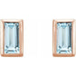 14K Rose Sky Blue Topaz Bezel-Set Earrings at Regard Jewelry in Austin, Texas - Regard Jewelry