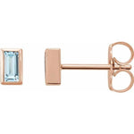 Load image into Gallery viewer, 14K Rose Sky Blue Topaz Bezel-Set Earrings at Regard Jewelry in Austin, Texas - Regard Jewelry
