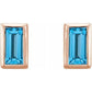 14K Rose Swiss Blue Topaz Bezel-Set Earrings at Regard Jewelry in Austin, Texas - Regard Jewelry