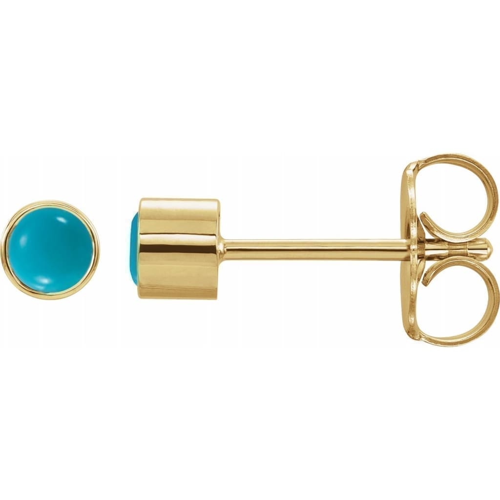 14k Turquoise Bezel-Set Earrings at Regard Jewelry in Austin, Texas - Regard Jewelry