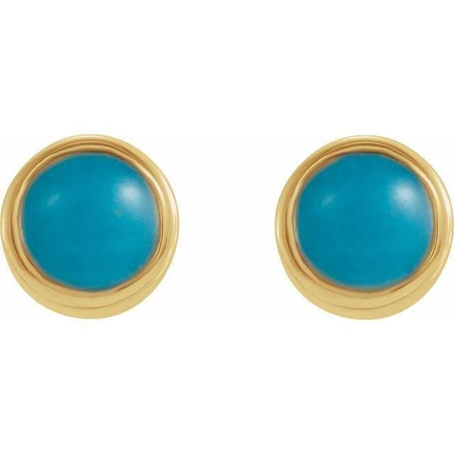 14k Turquoise Bezel-Set Earrings at Regard Jewelry in Austin, Texas - Regard Jewelry