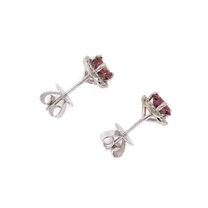 14K WG 2.22tcw Raspberry Zircon & .15tcw Diamond Halo Stud Earrings 2.6g at Regard Jewelry in - Regard Jewelry