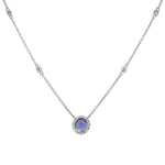 Load image into Gallery viewer, 14K WG EFFY .75ct Round Tanzanite and .11tcw Diamond Halo Necklace 2.7g, 18&quot; at Regard Jewelry in - Regard Jewelry
