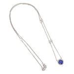 Load image into Gallery viewer, 14K WG EFFY .75ct Round Tanzanite and .11tcw Diamond Halo Necklace 2.7g, 18&quot; at Regard Jewelry in - Regard Jewelry
