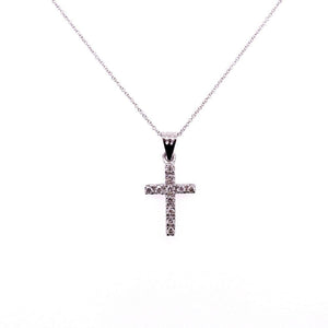 14K WG Pave Diamond Cross Necklace .39tcw, 16-18" at Regard Jewelry in Austin, Texas - Regard Jewelry