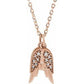 14K White .03 CTW Diamond Angel Wings 16-18" Necklace at Regard Jewelry in Austin, Texas - Regard Jewelry