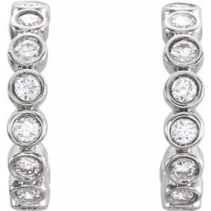 14K White 1/3 CTW Lab-Grown Diamond Hoop Earrings at Regard Jewelry in Austin, Texas - Regard Jewelry