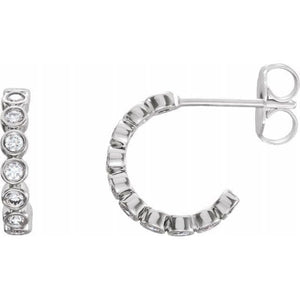 14K White 1/3 CTW Lab-Grown Diamond Hoop Earrings at Regard Jewelry in Austin, Texas - Regard Jewelry