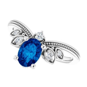 14K White 7x5 mm Oval Sapphire Ring at Regard Jewelry in Austin, Texas - Regard Jewelry