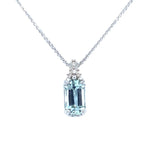 14K WHITE GOLD WITH 1.25CT AQUAMARINE AND .08CT DIAMONDS PENDANT IN AUSTIN, TX. - Regard Jewelry
