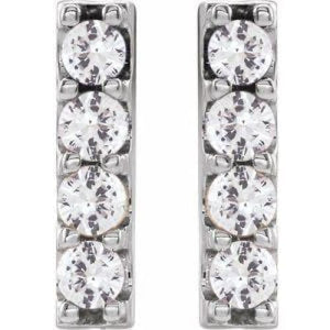 14K Yellow 1/2 CTW Diamond Bar Earrings at Regard Jewelry in Austin, Texas - Regard Jewelry