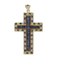 14K YELLOW GOLD CROSS WITH DIAMONDS AND SAPPHIRES IN AUSTIN, TEXAS - Regard Jewelry