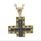 14K YELLOW GOLD CROSS WITH DIAMONDS AND SAPPHIRES IN AUSTIN, TEXAS - Regard Jewelry