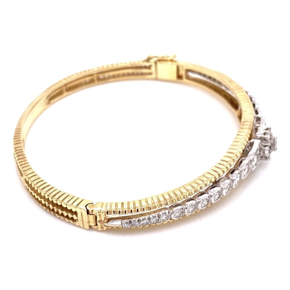 14K Yellow Gold Marriage Diamond Bangle Bracelet 1.50tcw, 18.4g at Regard Jewelry in Austin, Texas - Regard Jewelry