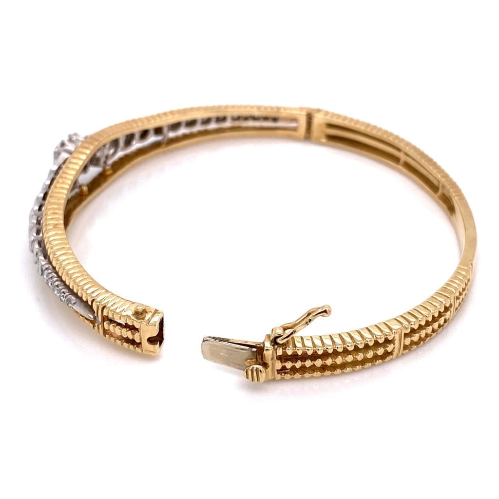 14K Yellow Gold Marriage Diamond Bangle Bracelet 1.50tcw, 18.4g at Regard Jewelry in Austin, Texas - Regard Jewelry