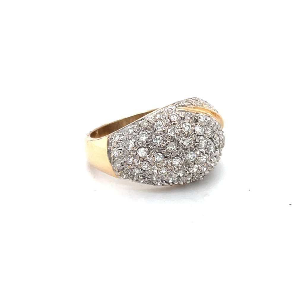 14k Yellow Gold Pavé Dome Ring with 1.50 Carats of Diamonds at Regard Jewelry in Austin, Texas - Regard Jewelry
