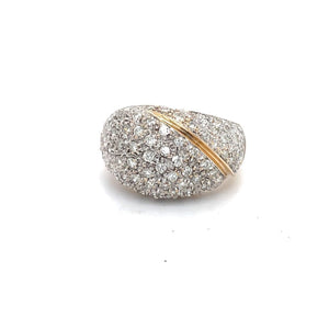14k Yellow Gold Pavé Dome Ring with 1.50 Carats of Diamonds at Regard Jewelry in Austin, Texas - Regard Jewelry