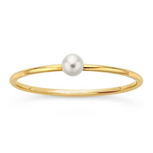 14K Yellow Gold Swarovski® White Pearl-Set Sparkle Ring at Regard Jewelry in Austin, Texas - Regard Jewelry