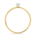 Load image into Gallery viewer, 14K Yellow Gold Swarovski® White Pearl-Set Sparkle Ring at Regard Jewelry in Austin, Texas - Regard Jewelry
